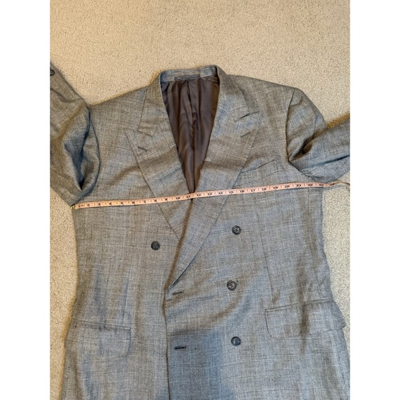 Ermenegildo Zegna Sartoria Louis Boston Gray Plaid DB Sport Coat 46R Lined - Picture 5 of 7
